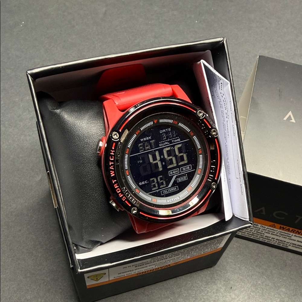 Red Digital Sports Watch